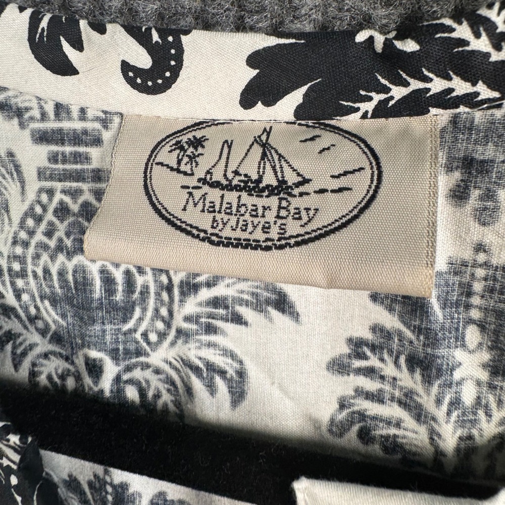 Malabar Bay Pineapple Block Print Womens Tunic L Black White Cotton Boho Resort - Picture 3 of 8
